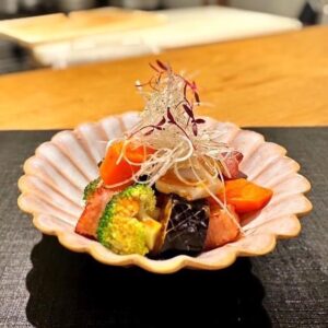 厚切りベーコンと温野菜のサラダ