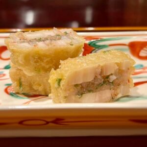 ノウフクJAS蓮根の海老挟み揚げ